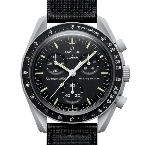 Omega X Swatch Mission To Moon Quartz Watch 42mm - SO33M100