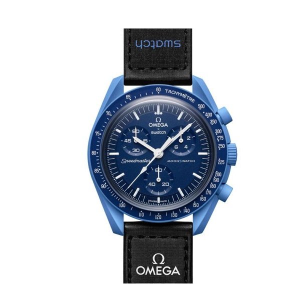 Omega X Swatch Mission To Neptune Quartz Watch 42mm - SO33N100
